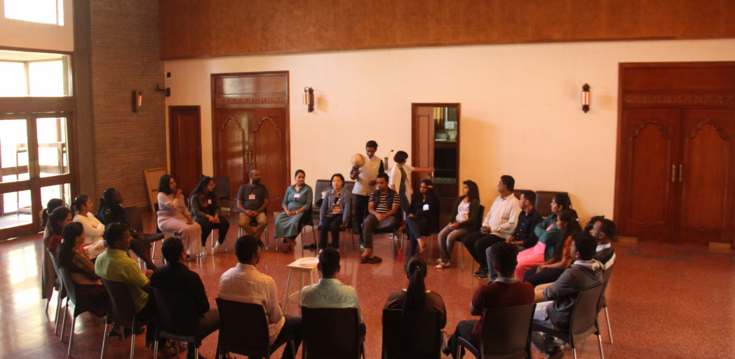 A gathering in the Foyer